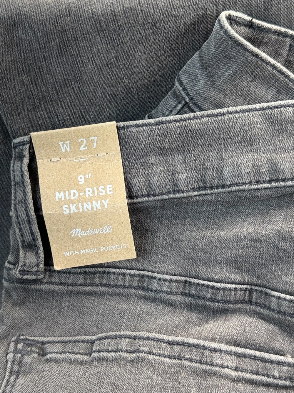 Madewell 9" Mid-Rise Skinny Jeans in Black Sea NWT Size 27 - Picture 7 of 9